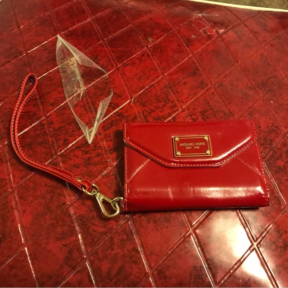 Michael Kors Glossy Red Card/ID holder